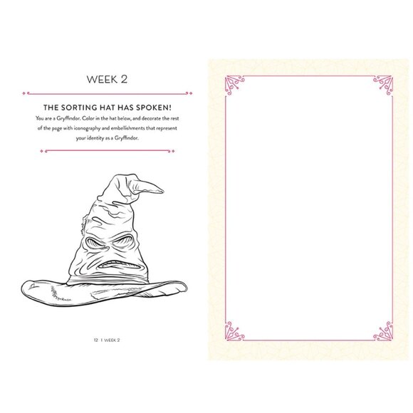 Harry Potter Courage Guided Gryffindor Journal with Wand Pen and Pencil Broom - Picture 3 of 8